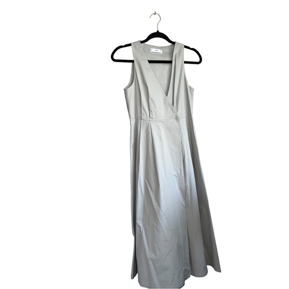 Mango Crossover Wrap Cotton Dress Dart Detail XS - Picture 5 of 12
